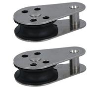 AB Tools Marine Pulley Block With Fixed Pin 26mm Diameter Nylon Wheel Stainless Steel 2Pc