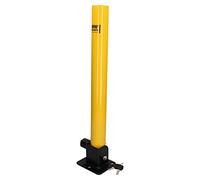 AB Tools Maypole Round Fold Down Security Post With Integral Lock Suitable For Driveways, Garages, Car Parks, Forecourts, Parking, Yellow