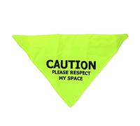 AB Tools Medium/Large Hi Vis Yellow Respect My Space Warning Bandanna for Dogs