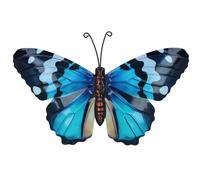 AB Tools Medium Metal Blue Butterfly Wall Art Garden/home Ornament 21.5 X 33.5Cm