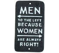 AB Tools Men To The Left Women Are Always Right Sign Plaque Wall Funny Cast Iron Door