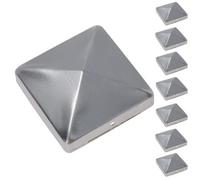 AB Tools Metal Fence Post Cap For Fence Posts 100mm X 100mm Protector Cover Silver 8Pc