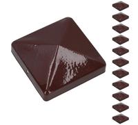 AB Tools Metal Fence Post Cap For Fence Posts 75mm X 75mm Protector Cover Brown 12Pc