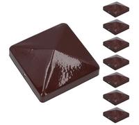 AB Tools Metal Fence Post Cap For Fence Posts 75mm X 75mm Protector Cover Brown 8Pc