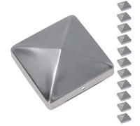 AB Tools Metal Fence Post Cap For Fence Posts 75mm X 75mm Protector Cover Silver 12Pc