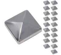 AB Tools Metal Fence Post Cap For Fence Posts 75mm X 75mm Protector Cover Silver 20Pc