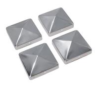 AB Tools Metal Fence Post Cap For Fence Posts 75mm X 75mm Protector Cover Silver 4Pc