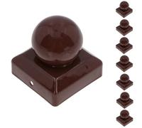 AB Tools Metal Fence Post Cap Round / Ball 75mm X 75mm Protector Cover Brown 8Pc