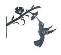 AB Tools Metal Hummingbird Tree Silhouette With Fixing Plate Decor Garden Ornament Gift