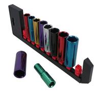 AB Tools Metric 1/2" Drive Double Deep Colour Coded Sockets 6 Sided 13mm - 24mm 10Pc