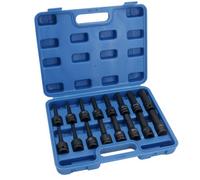 AB Tools Metric 1/2In Drive Deep Impacted Hex Allen Key Bit Sockets 4mm - 19mm 16Pc