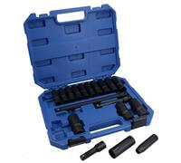 AB Tools Metric 1/2In Drive Impact Sockets + Extensions 10 - 24mm + 75 - 250mm 18Pc