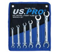 AB Tools Metric 6 Point Flare Nut Pipe Wrench Diesel Injectors Spanners 8mm - 24mm 6Pc