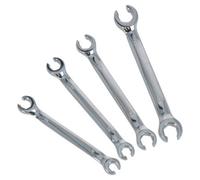 AB Tools Metric 6Pt Open Ended Flare Nut Wrench Spanner Set 9 - 17mm Brake Pipe 4Pc