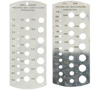 AB Tools Metric And Imperial mm Sae Drill Size Measuring Gauge Set Hole Guide 2Pc Set