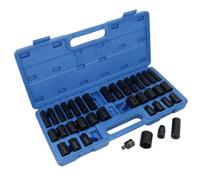 AB Tools Metric And Imperial Shallow And Deep Impact Sockets 3/8" And 1/2" Drive 37Pc
