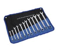 AB Tools Metric Deep Offset Combination Ring Open Ended Spanner Wrench 8-19mm 12Pc
