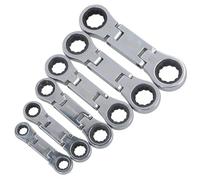 AB Tools Metric Double Flexi Headed Stubby Spanner Wrench Set 8 - 19mm 6pc 72 Teeth