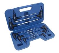 AB Tools Metric mm Allen Hex Ball Ended And Straight T Bar Handled 2mm - 10mm 9Pcs