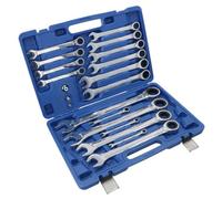 AB Tools Metric mm Combination Ratchet Spanner Set 8mm -32mm 20Pc Set & Adaptors