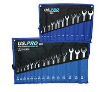 AB Tools Metric MM + Imperial AF Combination Spanner Wrench Set 6-22mm + 1/4" - 1"