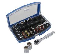 AB Tools Mini Motorcycle Metric Socket Set Kit Screwdriver Hex Torx Bits Pocket Size Tool