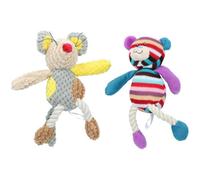 AB Tools Mister Tilly Teddy & Molly Mouse Dog Toy With Squeak 23Cm & 20Cm