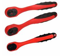 AB Tools Mixed Drive 1/4" 3/8" + 1/2" Curved Quick Release Reversible Ratchets Drivers