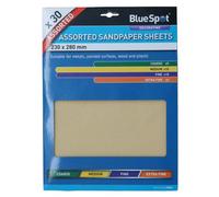 AB Tools Mixed Grit Sandpaper Sanding Sheets For Metal Wood Plastic 60 - 240 Grit 30Pc