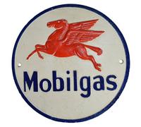 AB Tools Mobilgas Fuel Round Cast Iron Sign Plaque Wall Garage Petrol Workshop Shop