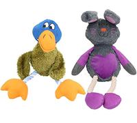 AB Tools Mr Twister Delia Duck And Ruby Rabbit Plush Rope Dog Toy With Squeak 2pk