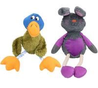 AB Tools Mr Twister Delia Duck And Ruby Rabbit Plush Rope Dog Toy With Squeak 2Pk