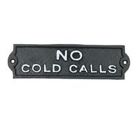AB Tools No Cold Calls Cast Iron Sign Plaque Door Wall House Home Gate Garden Post