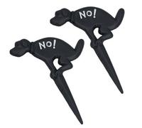 AB Tools No Dog Fouling Warning Sign Plaque Stake Cast Iron Garden Yard Lawn 2Pk