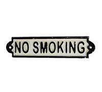 AB Tools No Smoking Cast Iron Sign Plaque Door Wall Fence Post Cafe Shop Pub Hotel Bar