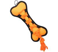 AB Tools Orange Cross Tug Rope Bone Doy Play Toy With Squeak 30X13X3Cm