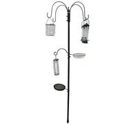 AB Tools Outdoor Garden Wild Bird Feeding Station Holder With Hanging Feeders Bathing