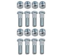 AB Tools Pack Of 8 3/8" Unf Wheel Studs And Nuts For 4" Pcd Trailer Suspension Hubs