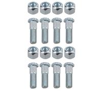 AB Tools Pack of 8 3/8" UNF Wheel Studs And Nuts For 4" PCD Trailer Suspension Hubs