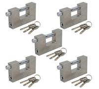 AB Tools Padlock Steel Security Shutter Lock Container Door 100mm Rotating Shackle X 5