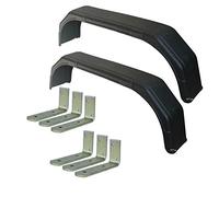 AB Tools Pair 13" Twin Wheel Tandem Mudguards 56" x 8" And Fender Wing (LARGE) Brackets 6pc