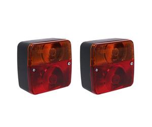 AB Tools PAIR RADEX SQUARE 4 COMBINATION TRAILER/CARAVAN/REAR LAMP LIGHT W/BULB MP17B x 2 MAYPOLE