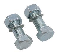 AB Tools Pair Tow Bar / Tow Ball Bolts 45mm Long With Nuts & Washers High Tensile