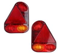 AB Tools Pair Trailer Caravan Left & Right Triangular Light with Radex Plug System