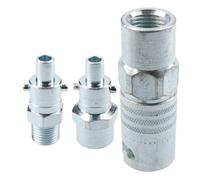 AB Tools Pcl Instant Air Coupler 1/4" Bsp Female Thread & Male Adaptors Bayonet Fitting