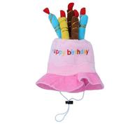 AB Tools Pink Dog Plush Happy Birthday Candle Cake Hat Dog Novelty Hat Birthday Gift