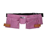 AB Tools Pink Leather Tool Belt Builders Storage Pouch Tool Bag Holder 11 Pockets Loops