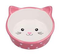AB Tools Pink Polka Cat Face Bowl Cat Kittens Small Food Water Bowl 15cm/300ml