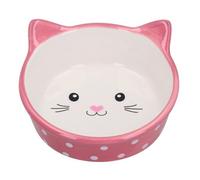 AB Tools Pink Polka Cat Face Bowl Cat Kittens Small Food Water Bowl 15Cm/300Ml