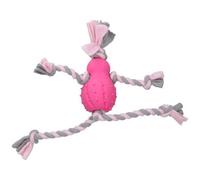 AB Tools Pink Small Dog Puppy Fleecy Man Rubber Play Toy Great For Teeth & Gums